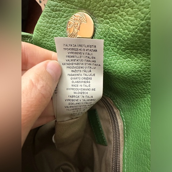 Authentic Versace Collection Convertible Green Leather Bag with Gold Hardware - Picture 11 of 16